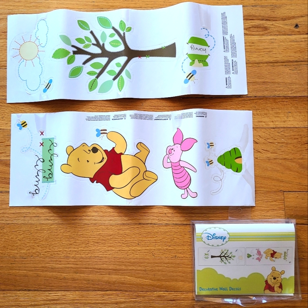 Disney Winnie the Pooh Removable Reusable Wall Decals - 3 decals are new unused